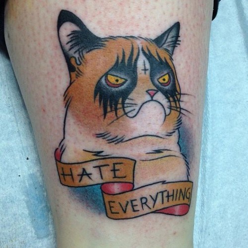 Grumpy cat tattoo